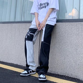 Threebooy Y2K Fashion Flower Embroidery Baggy Stacked New Jeans Kpop Pants For Men Clothing Luxury Long Trousers